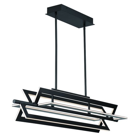 Eurofase Livra Modern LED Indoor Chandelier, 1-Light, Geometric, Dimmable, Black 44077-013